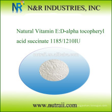Vitamina E natural: Succinato de ácido D-alfa tocoferílico 1185IU / 1210IU